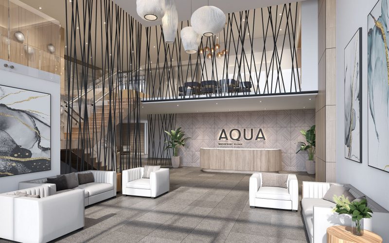 A grand porte-cochere and opulent lobby welcome you in — at Aqua, every day is extraordinary